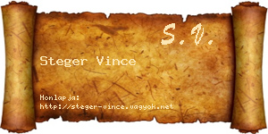 Steger Vince névjegykártya